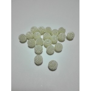 Berry Plastic Pearl - White Color - Size 10 mm